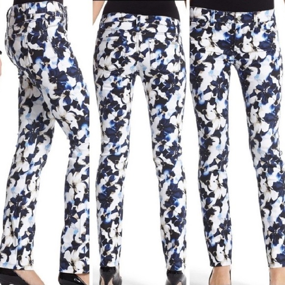 WHBM Blanc Floral Print Slim Ankle Jean - Picture 2 of 8